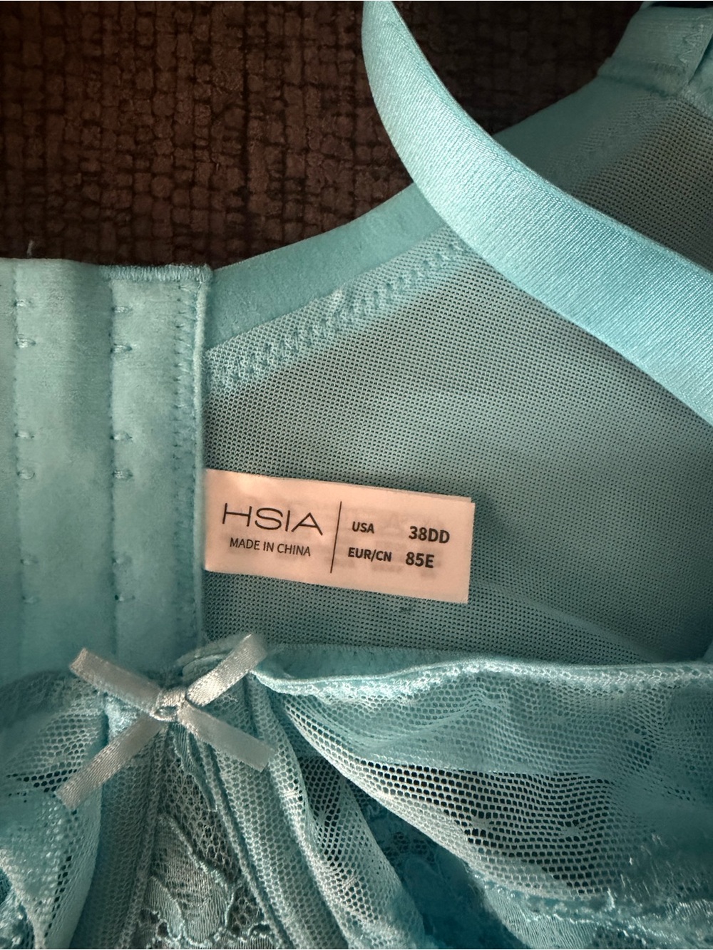 Hsia Light Blue Lace Underwire Bra size 38DD - Picture 2 of 2
